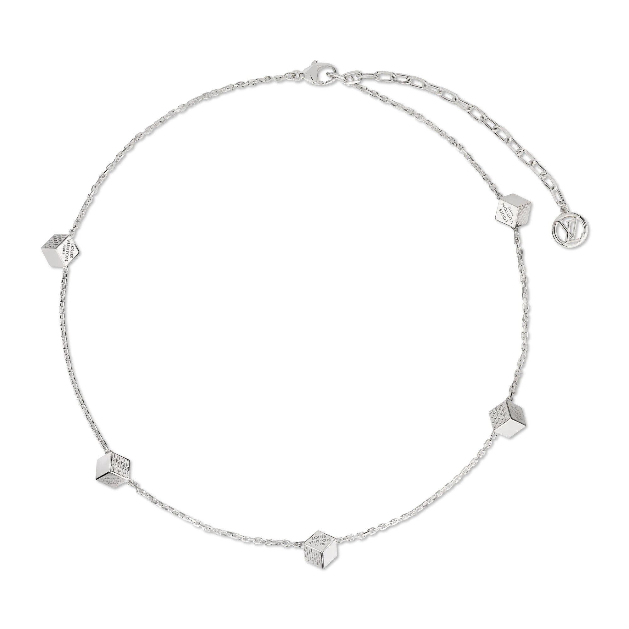 LV Cube Necklace Silver