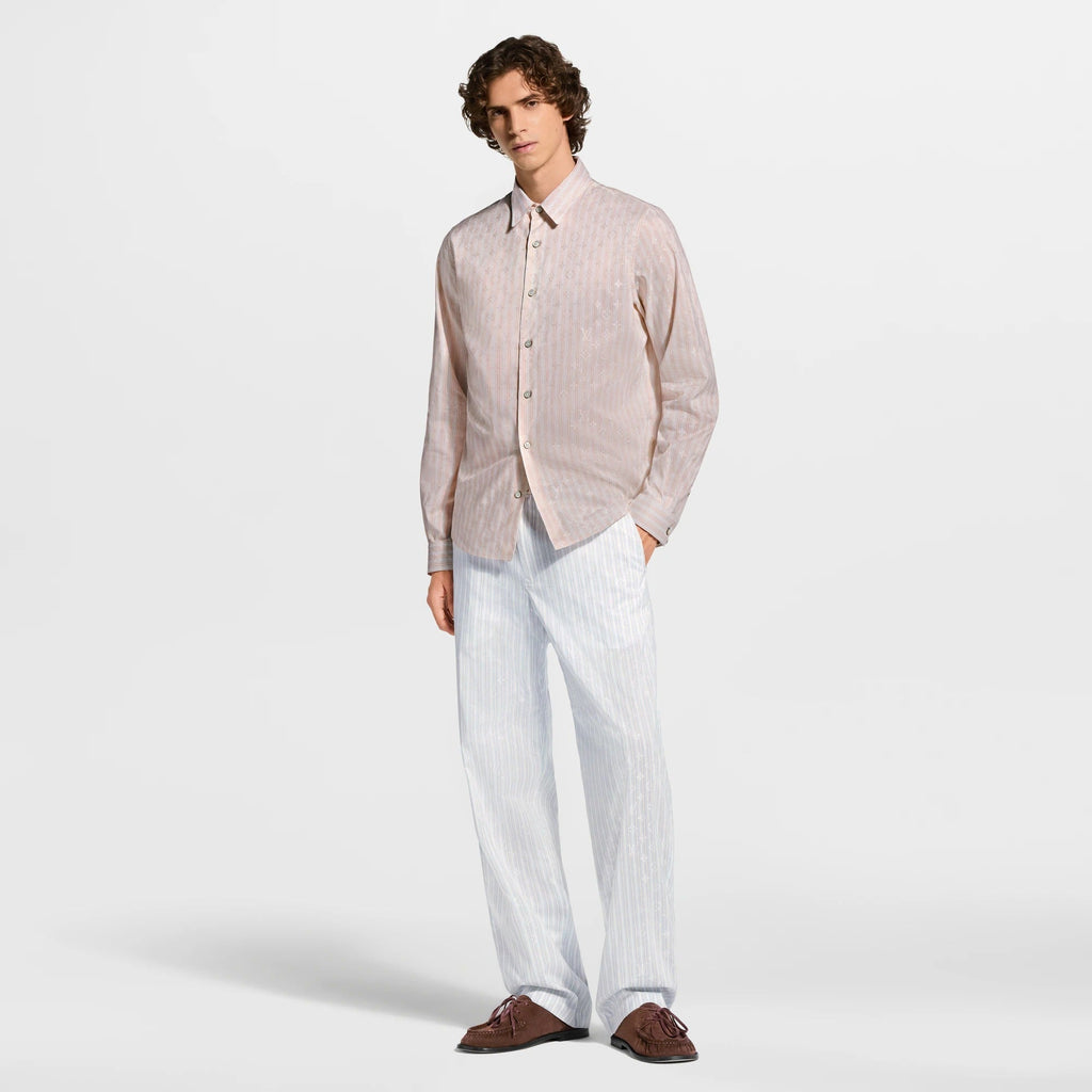 Monogram Striped Long-Sleeved Shirt