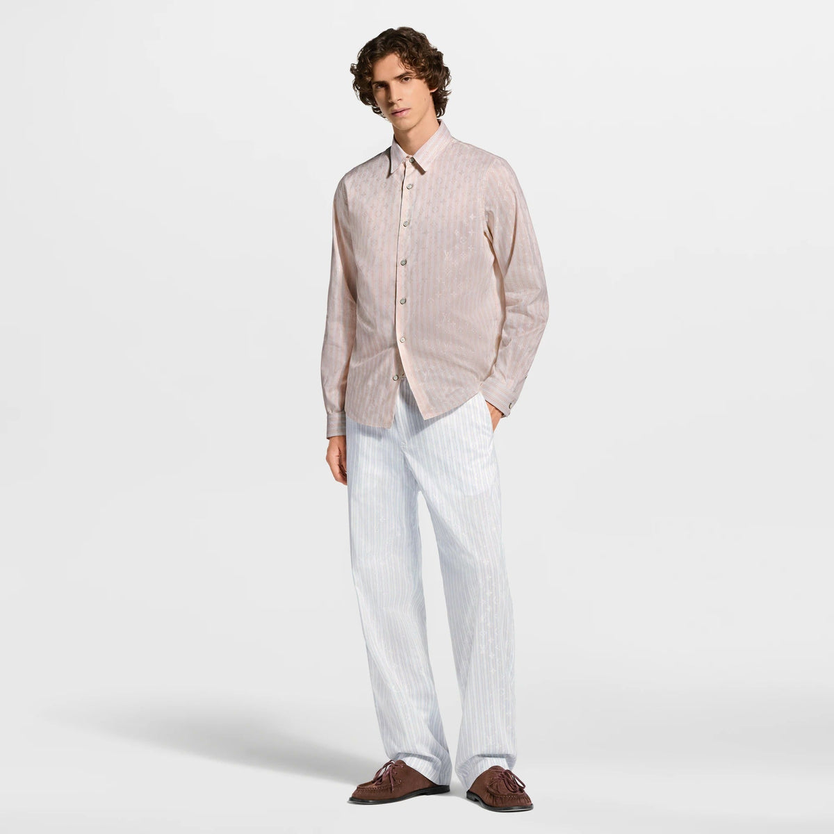 Monogram Striped Long-Sleeved Shirt