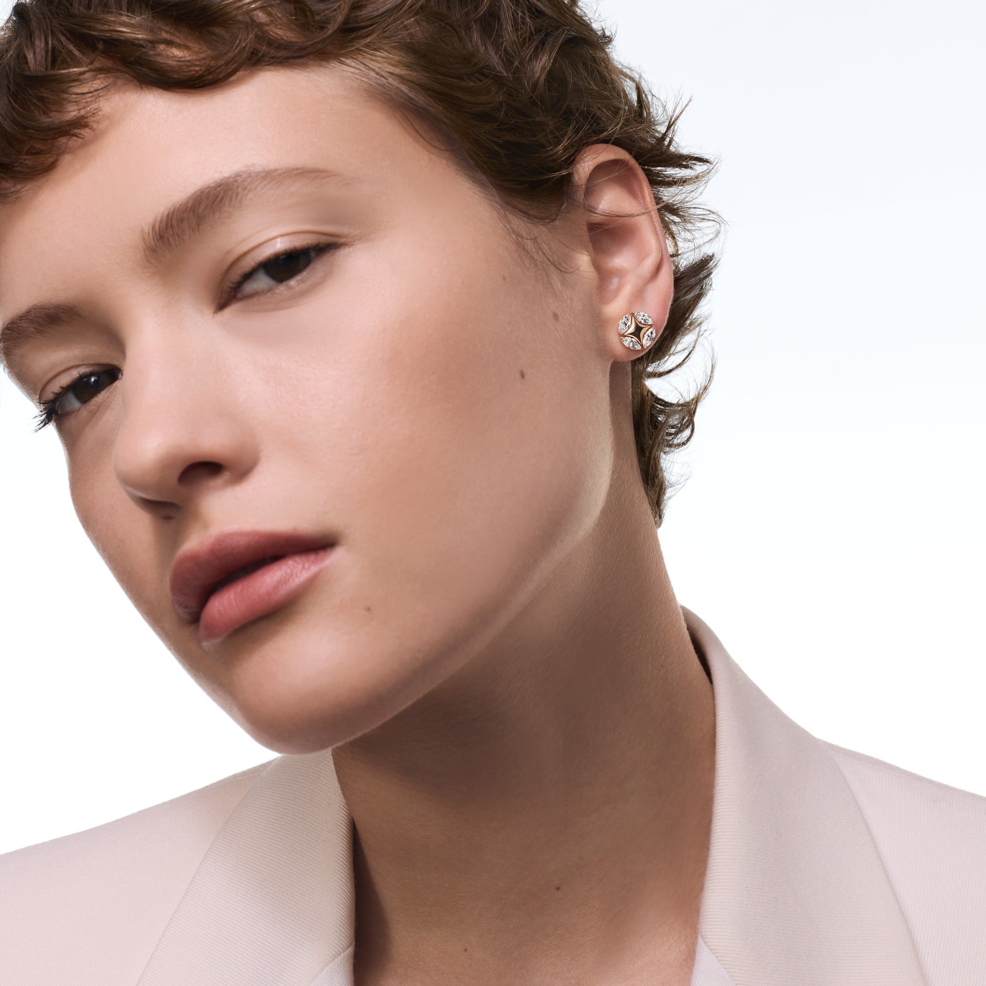 Galaxie Ear Studs, Rose Gold and Diamonds