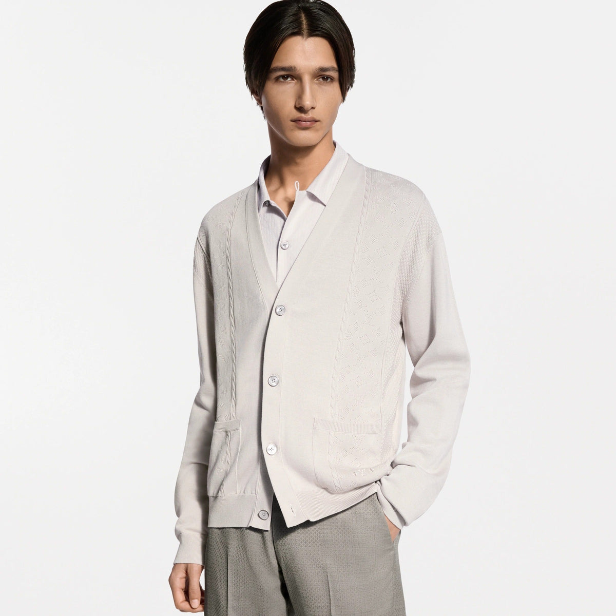 Pointelle Cotton-Silk Cardigan