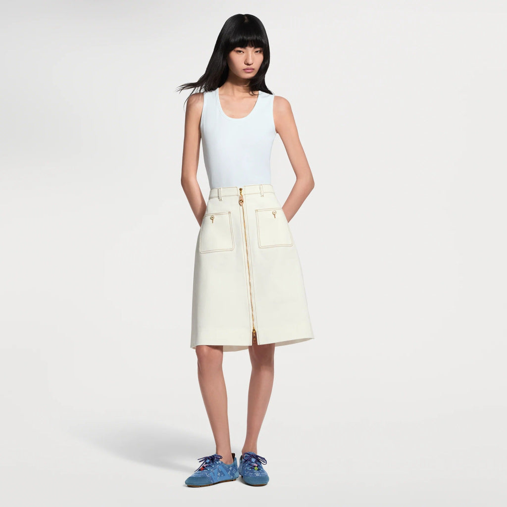 Contrast Stitch Utility Skirt