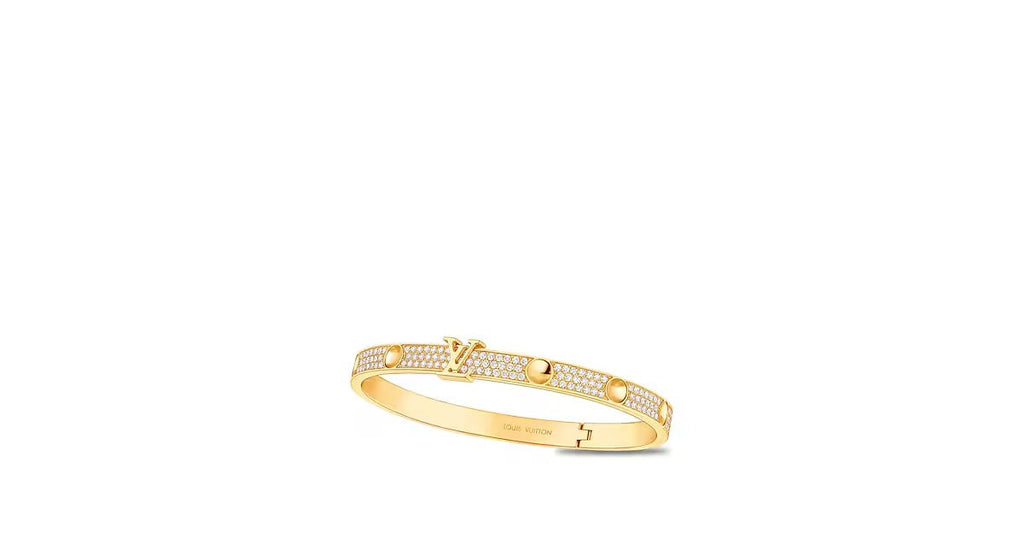 Empreinte Medium Bangle, Yellow Gold and Diamonds
