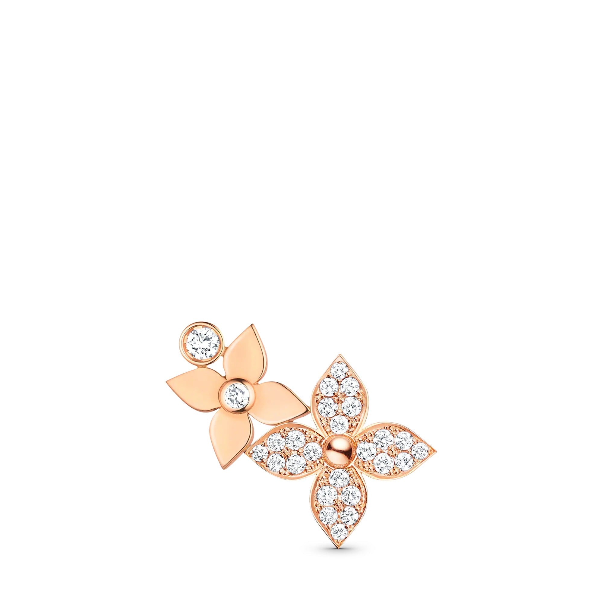 Idylle Blossom Right Earring, Pink Gold And Diamonds - Per Unit