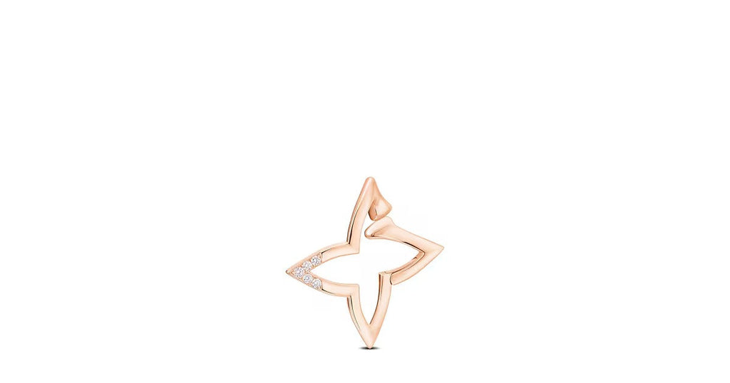 Ombre Blossom Overlap Hoop, Pink Gold and Diamonds
