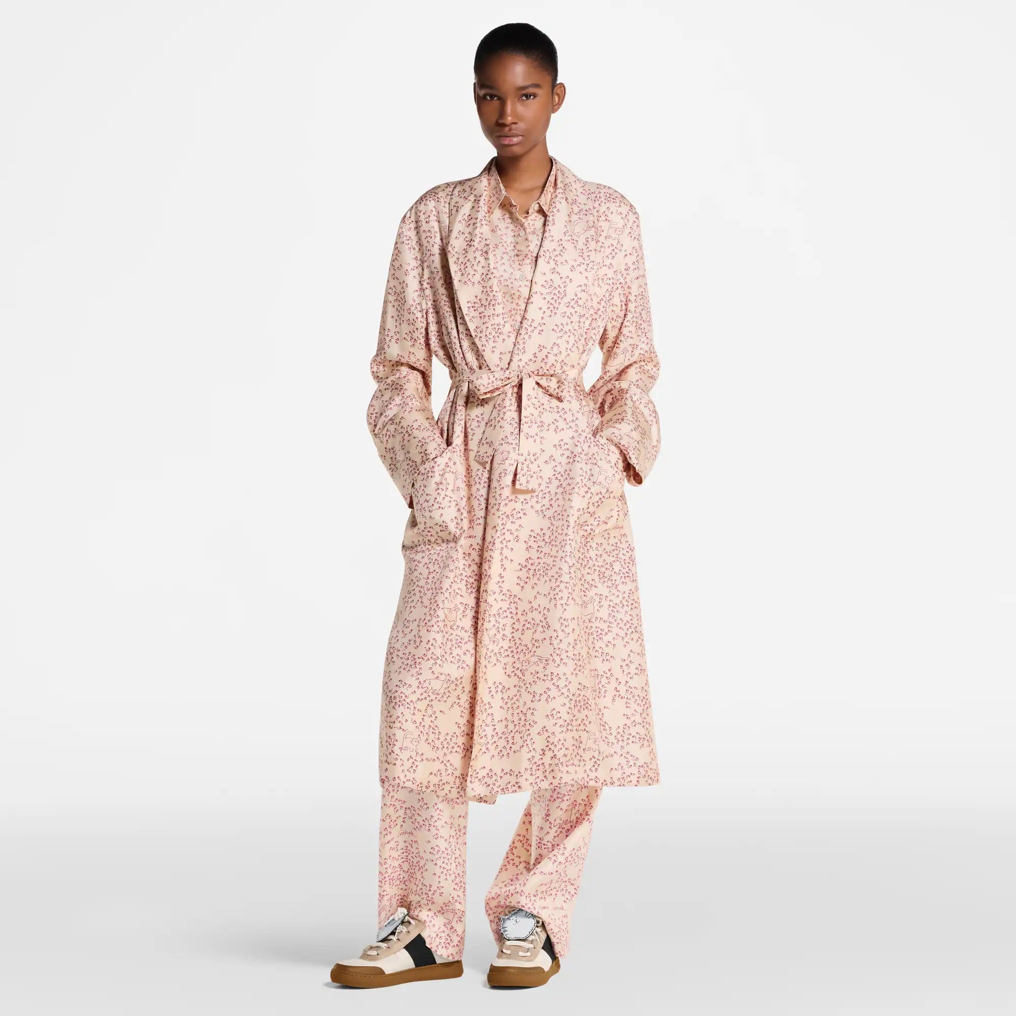 Cat-and-Mouse Print Robe