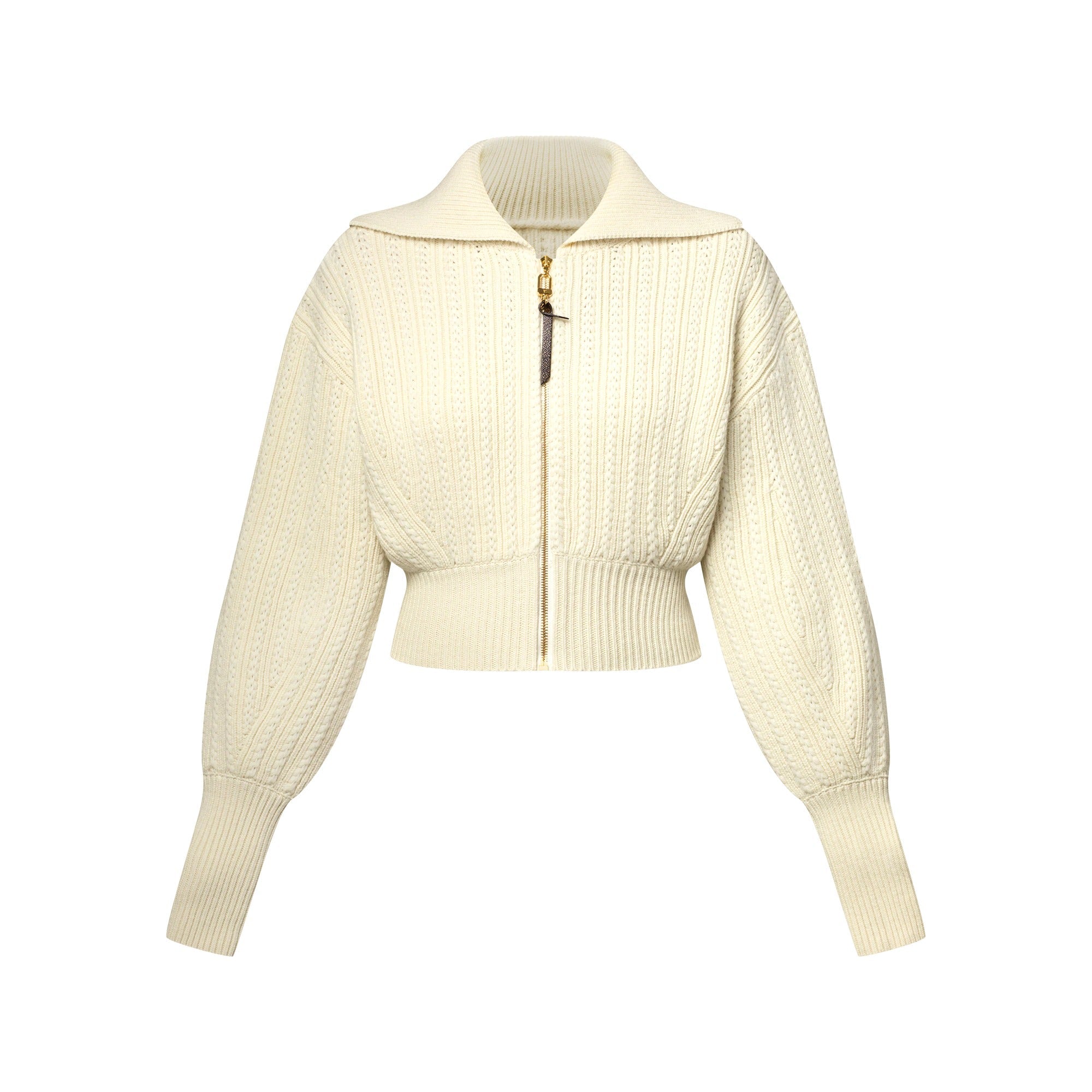 Cropped Rib-Knit Jacket