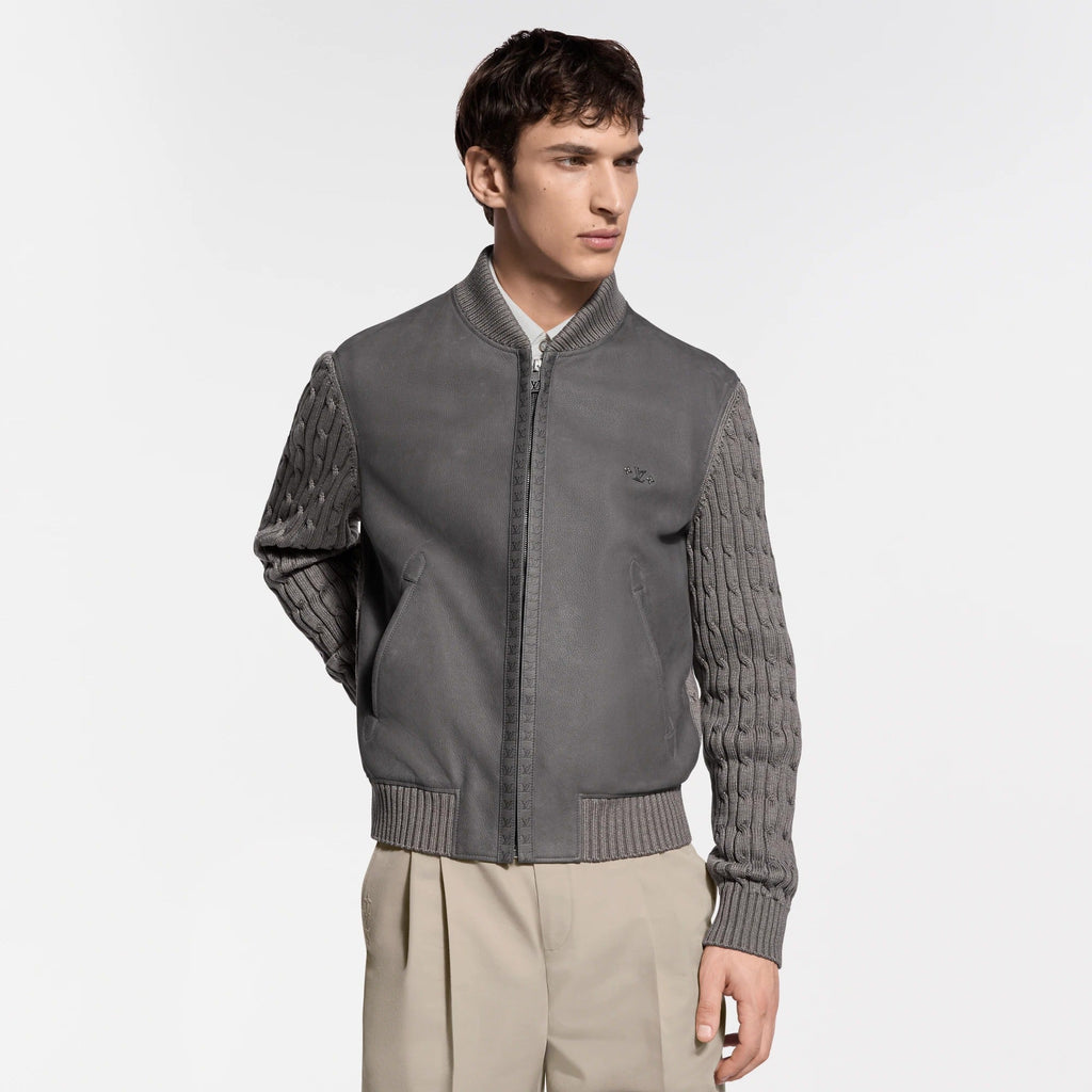 Mixed Suede And Knit Blouson