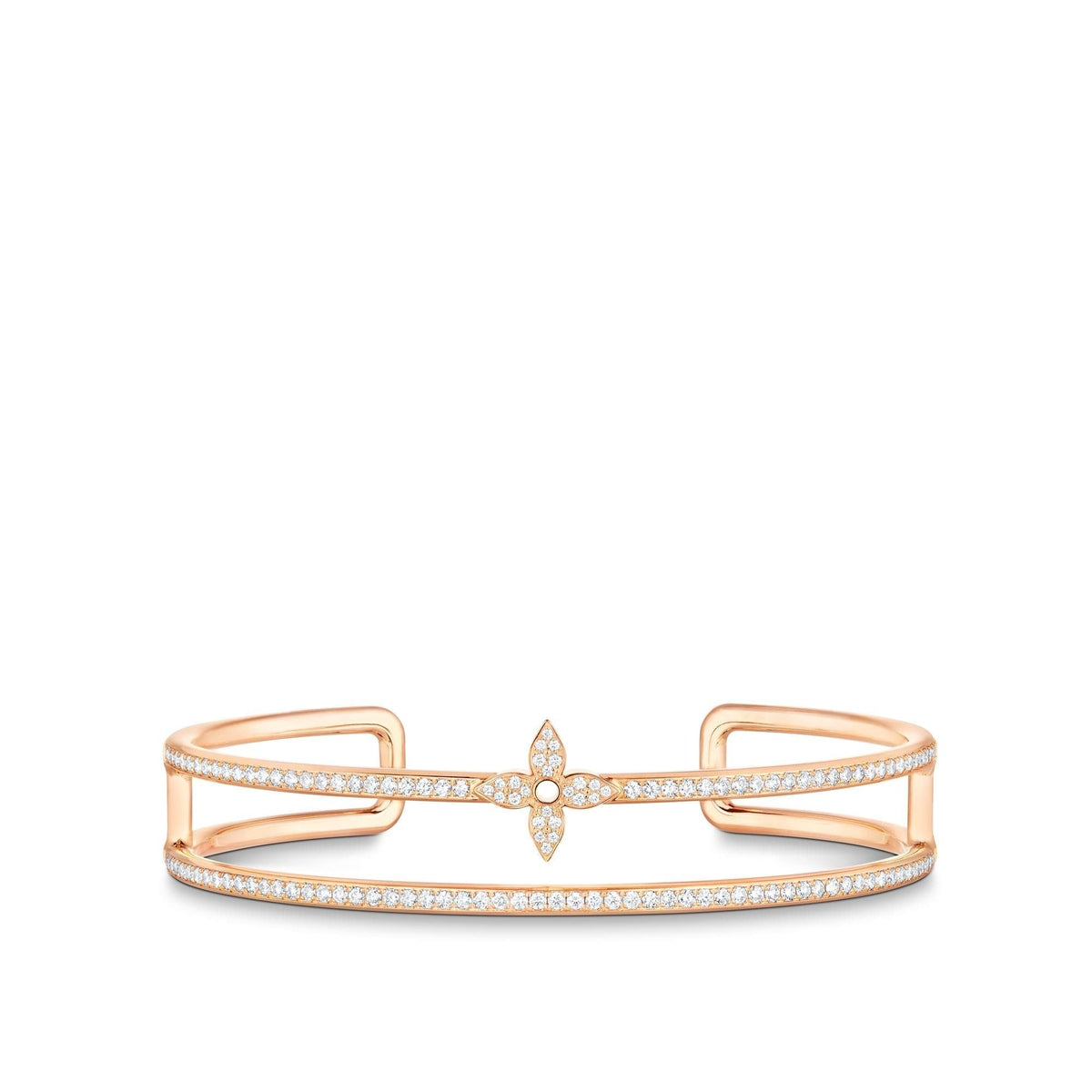 Idylle Blossom Two-Row Bracelet, Pink Gold And Diamonds