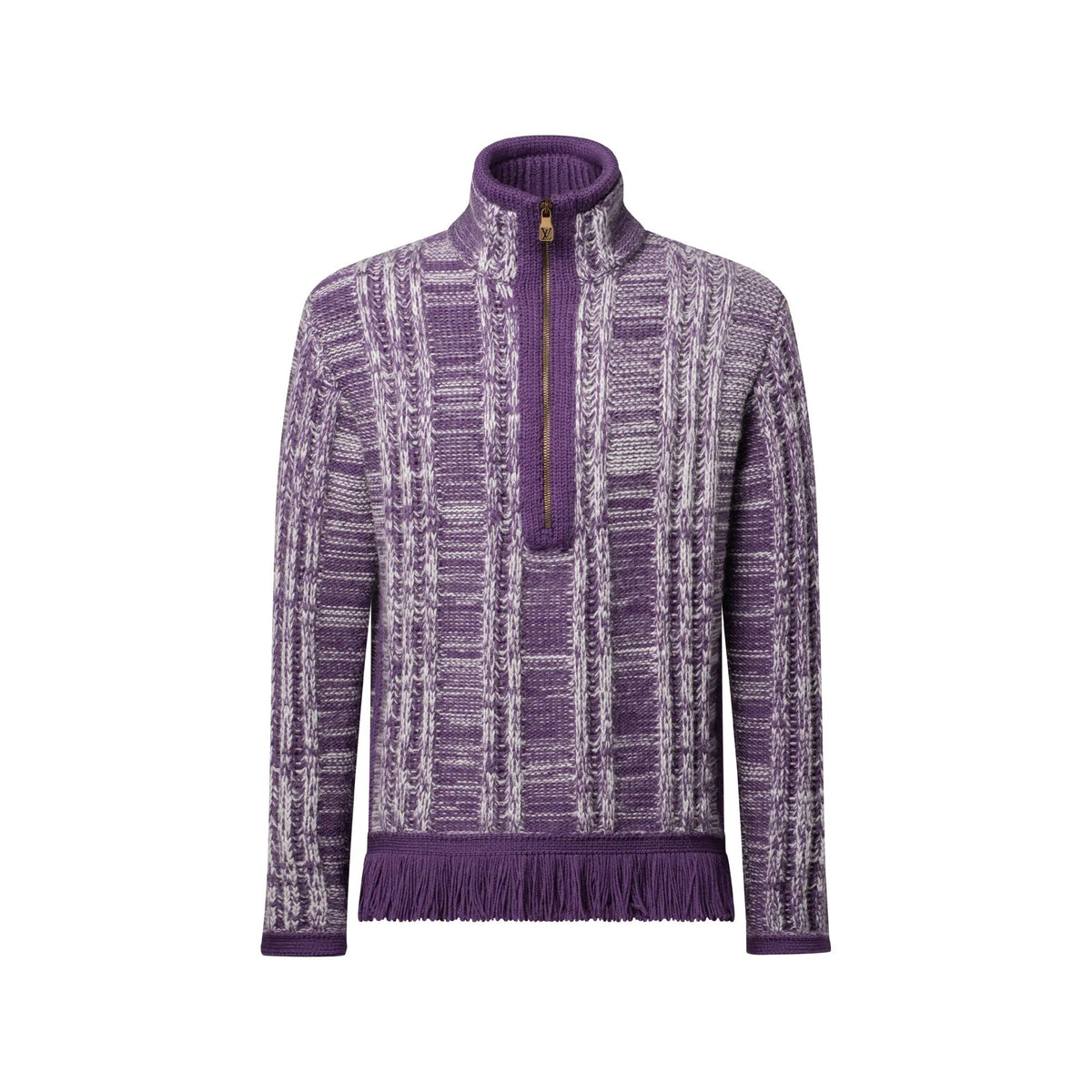 Striped Jacquard Half-Zip Sweater