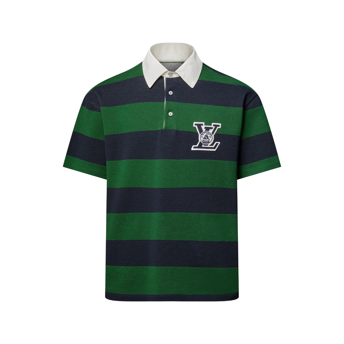 Striped Short-Sleeved Polo Shirt