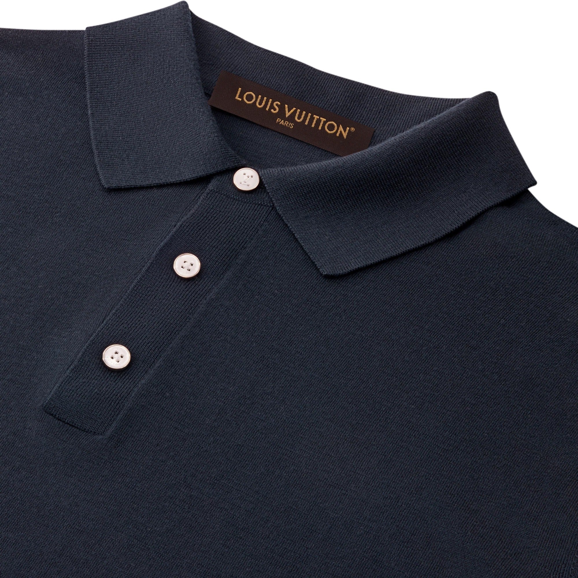 Wool-Silk Blend Long-Sleeved Polo Shirt