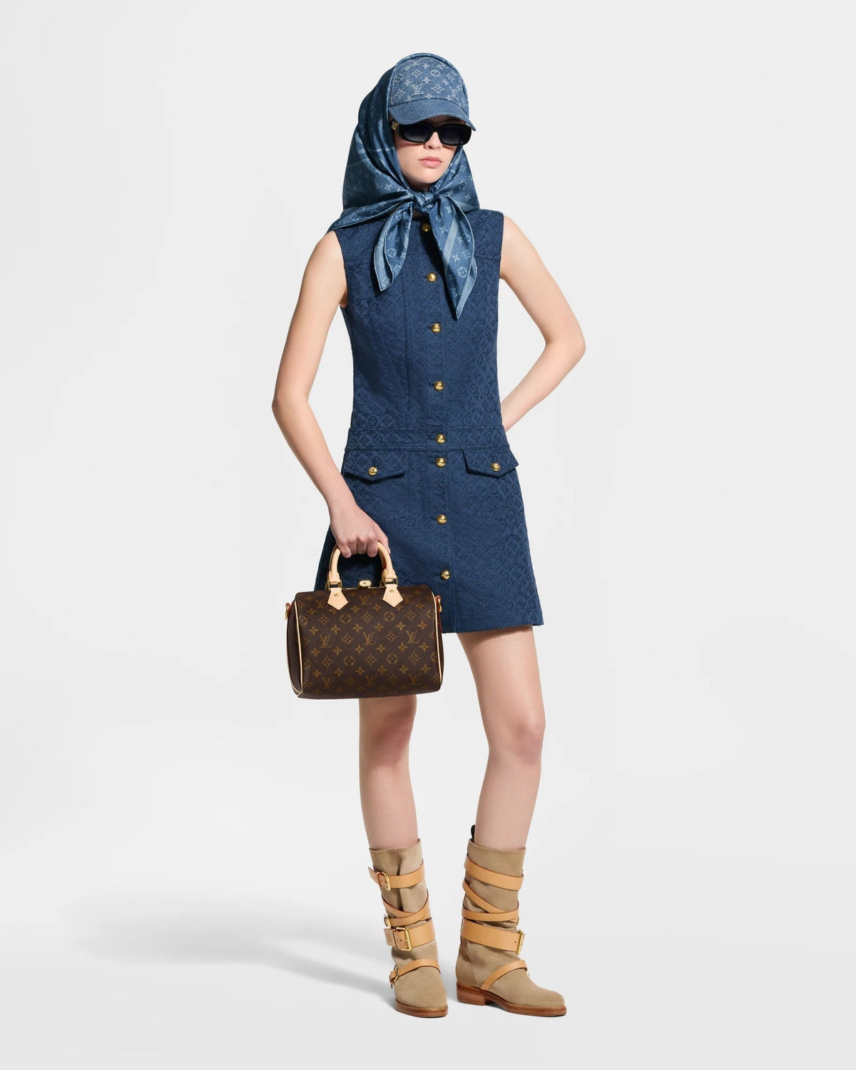 LV Denim Stamp Square 90