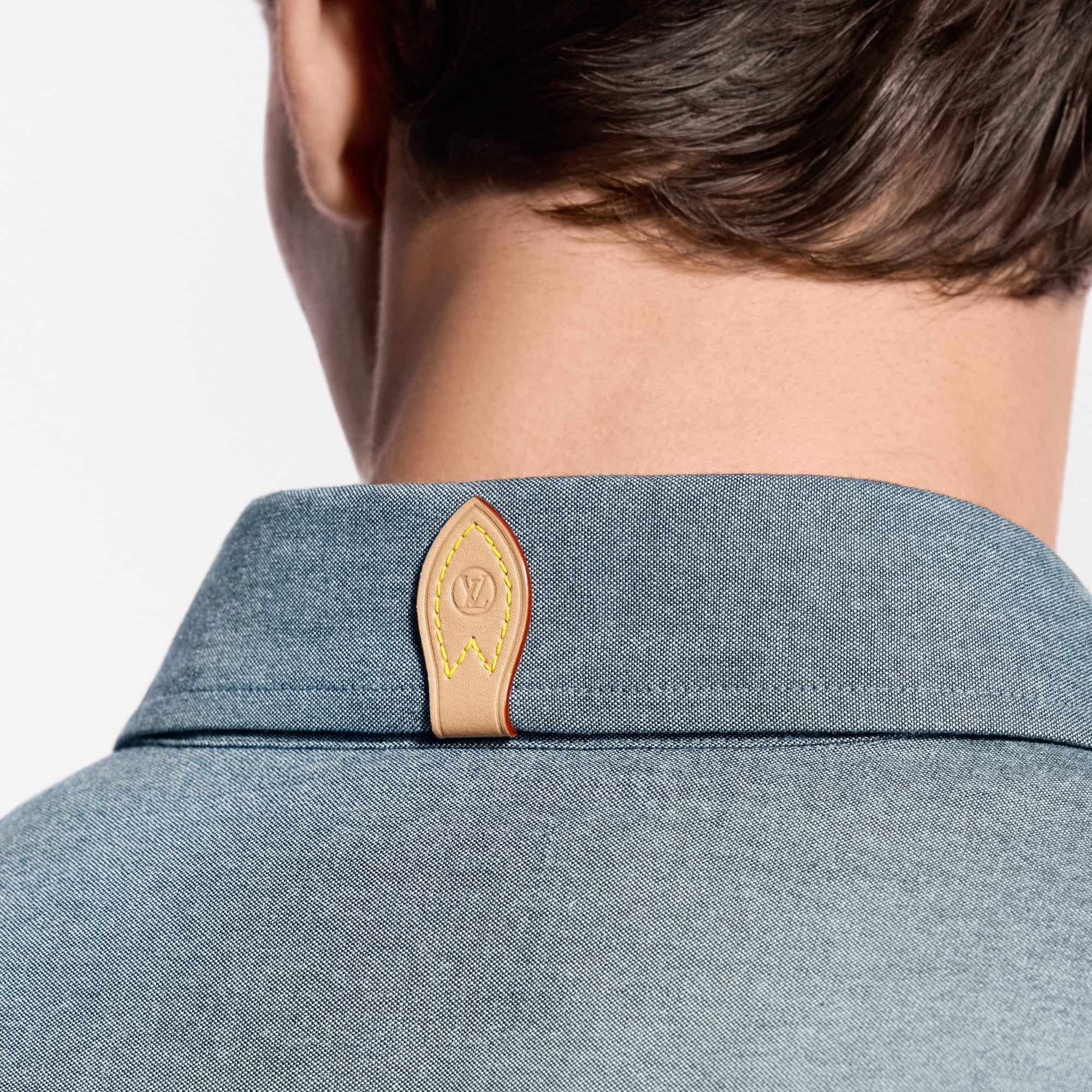 Cotton-Silk Chambray Long-Sleeved Shirt