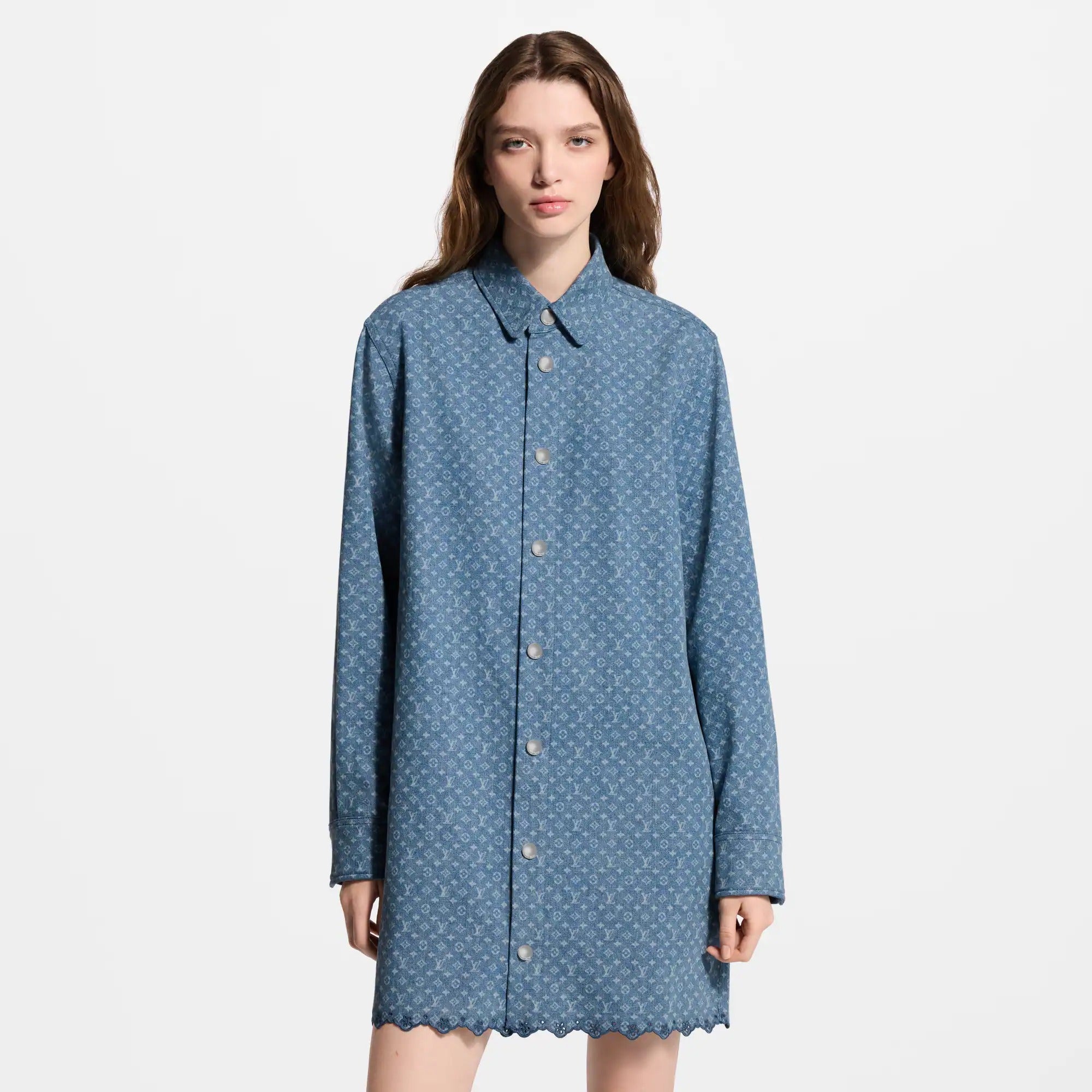 Monogram Denim Shirt Dress