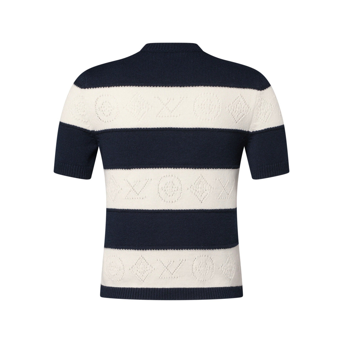 Openwork Striped Knit Top