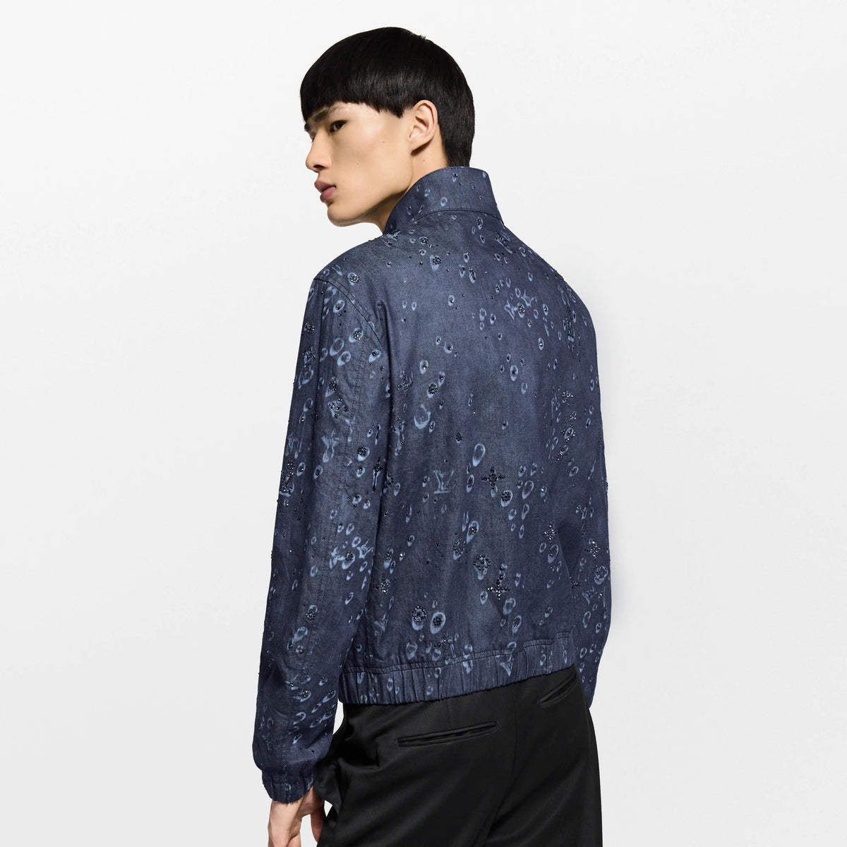 Embellished Denim Harrington Jacket