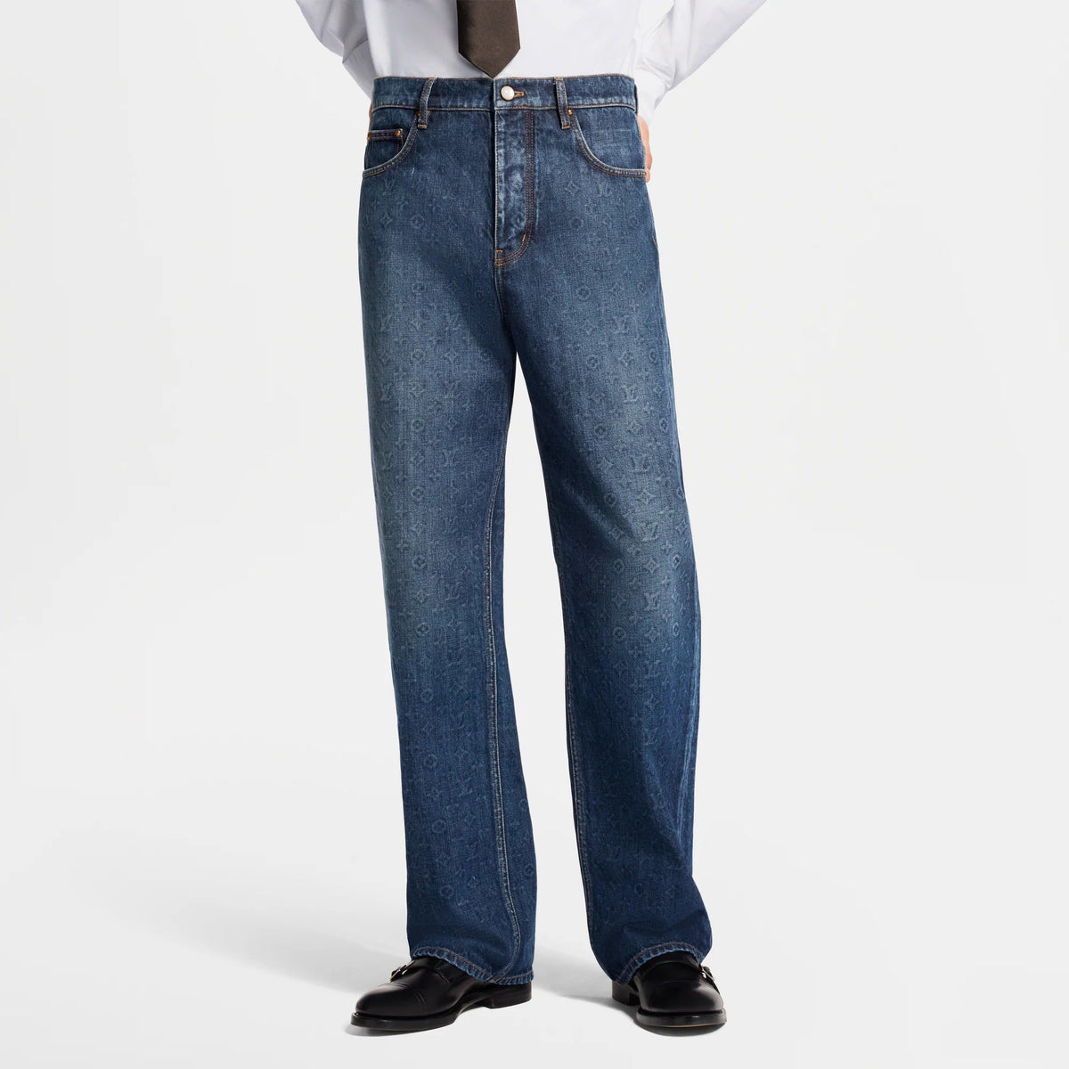 Monogram Washed Denim Skate Pants