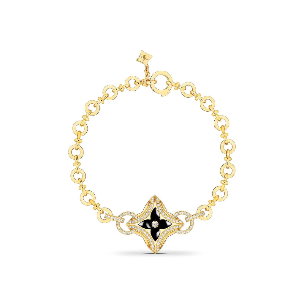 Ever Blossom Bracelet, Yellow Gold, Onyx & Diamonds