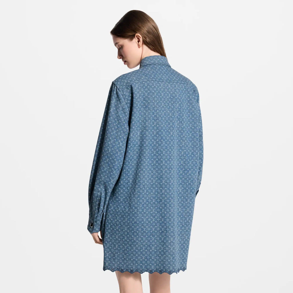 Monogram Denim Shirt Dress