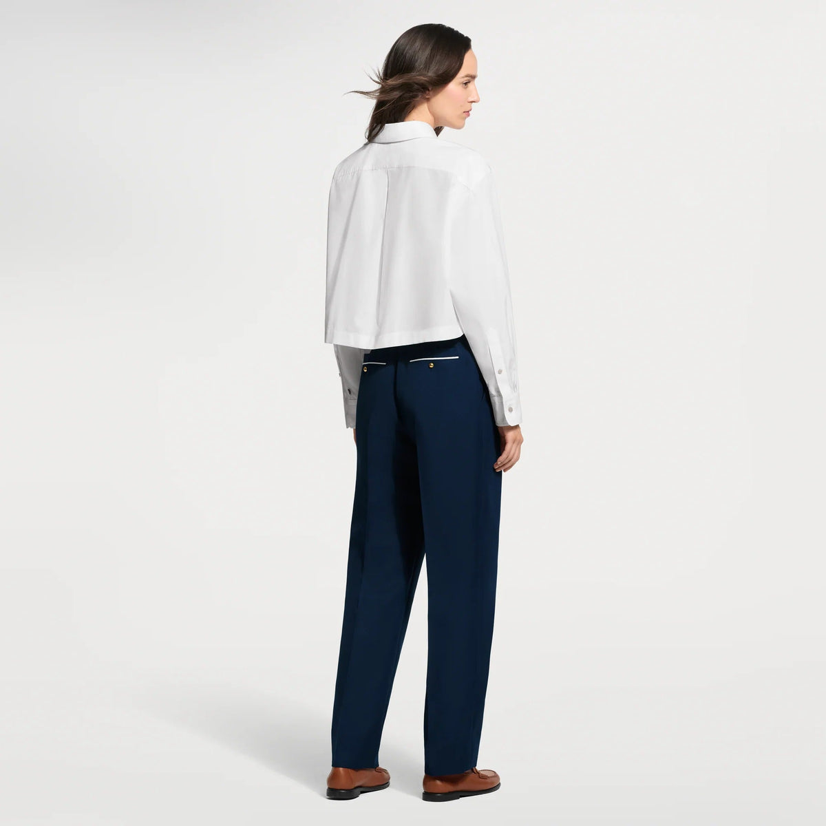 Contrast Accent Tailored Pants