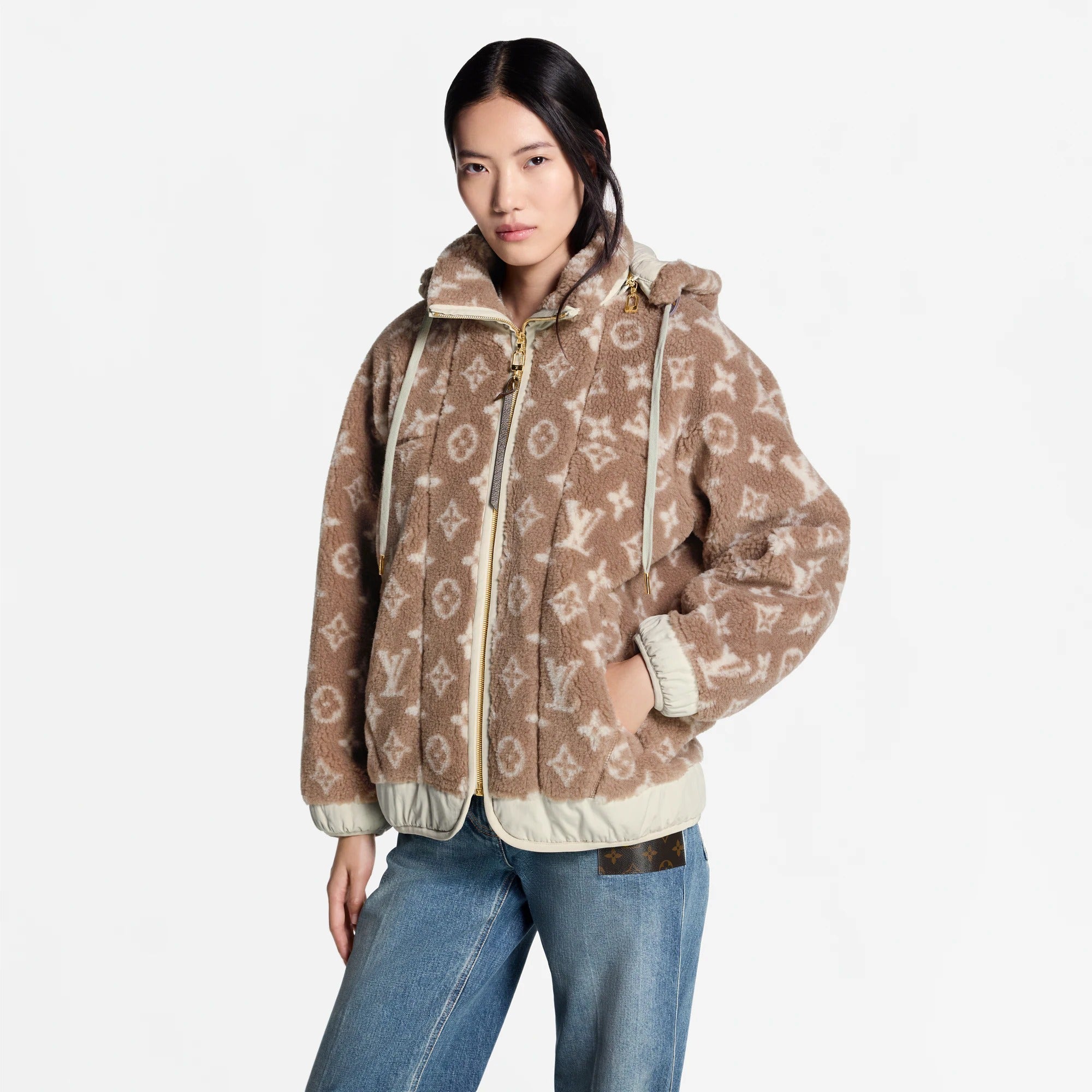 Monogram Fleece Hooded Jacket