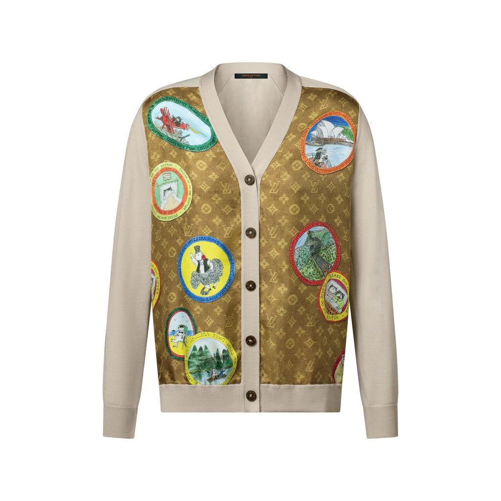 Monogram Cat Stamp Cardigan