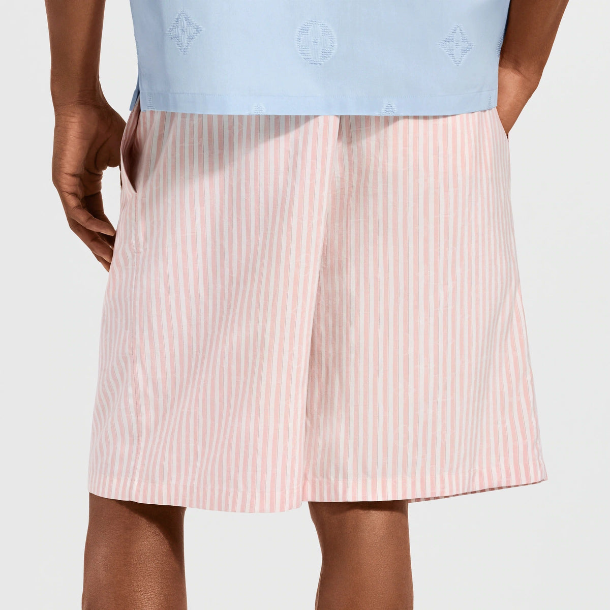 Monogram Striped Silk Shorts