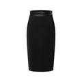Leather Accent Technical Jersey Skirt