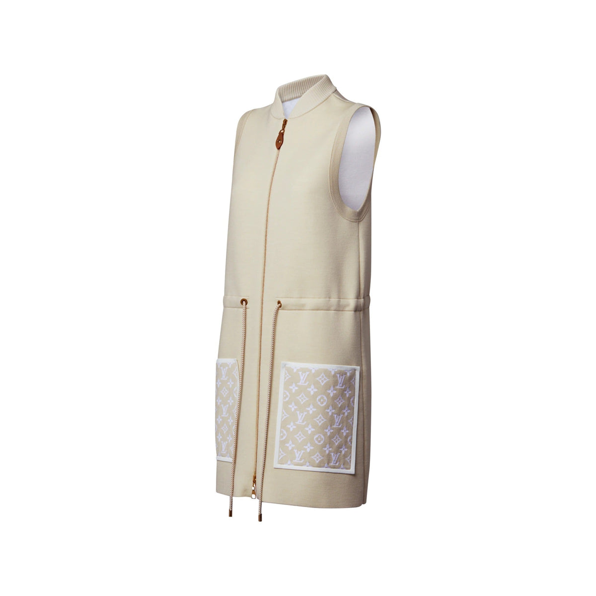 Monogram Accent Zip-Up Dress