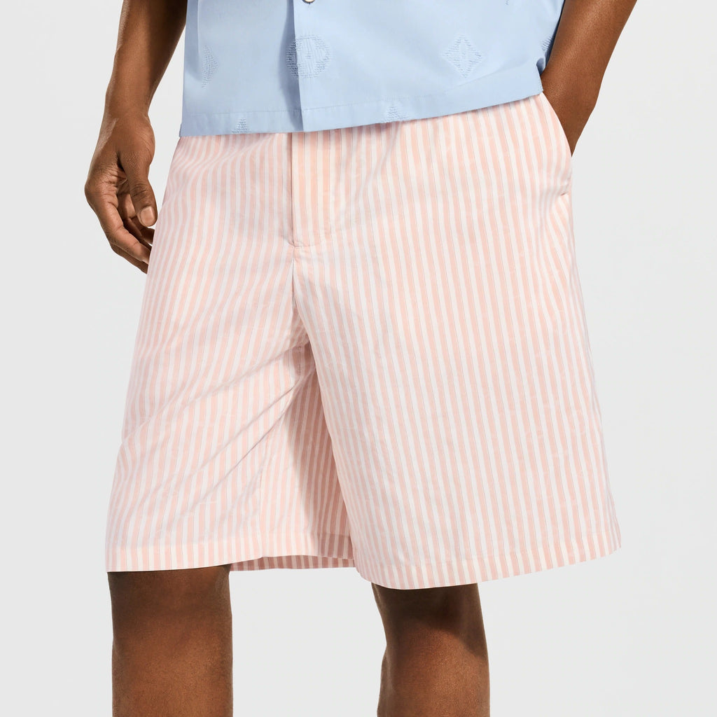 Monogram Striped Silk Shorts