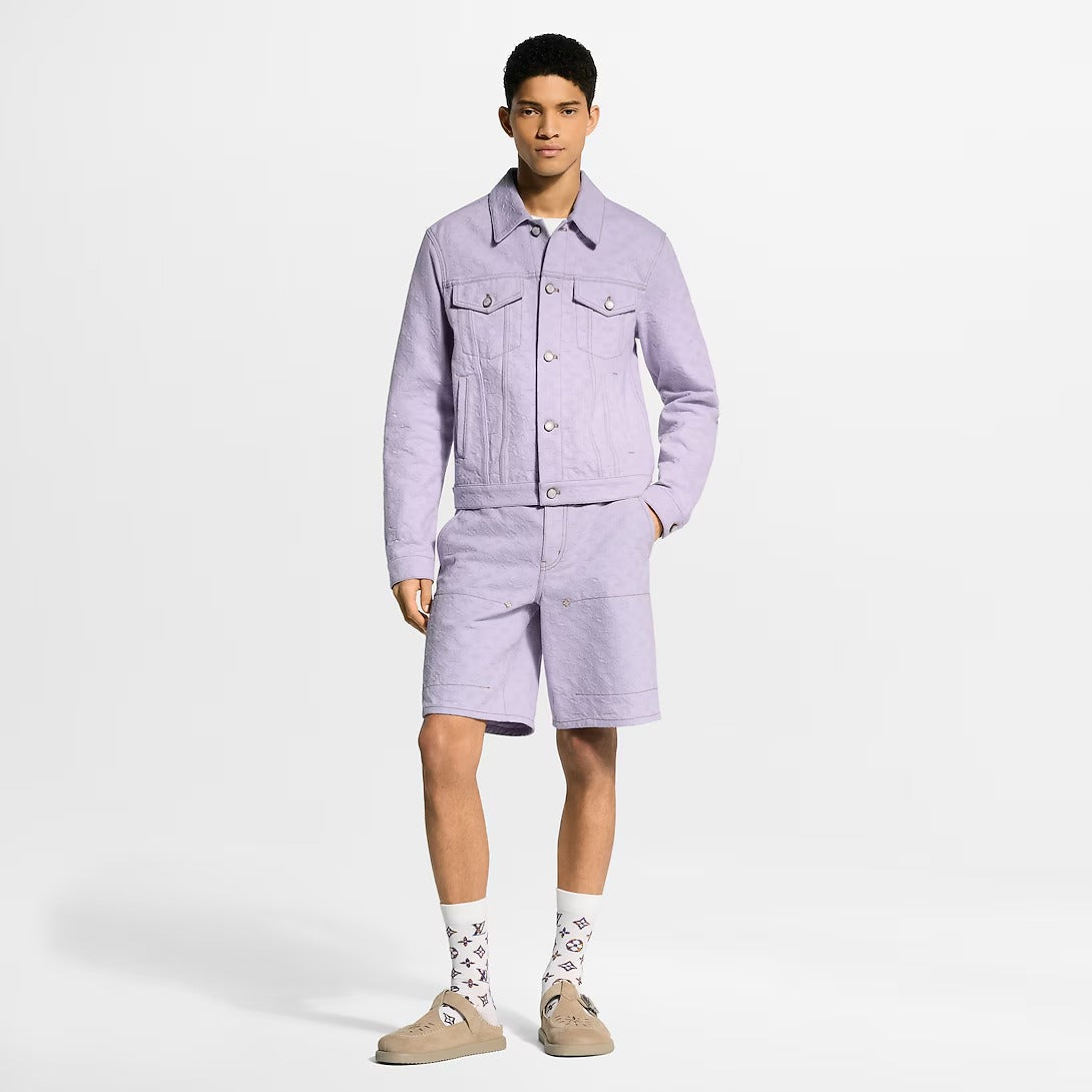 Monogram Jacquard Denim Workwear Shorts
