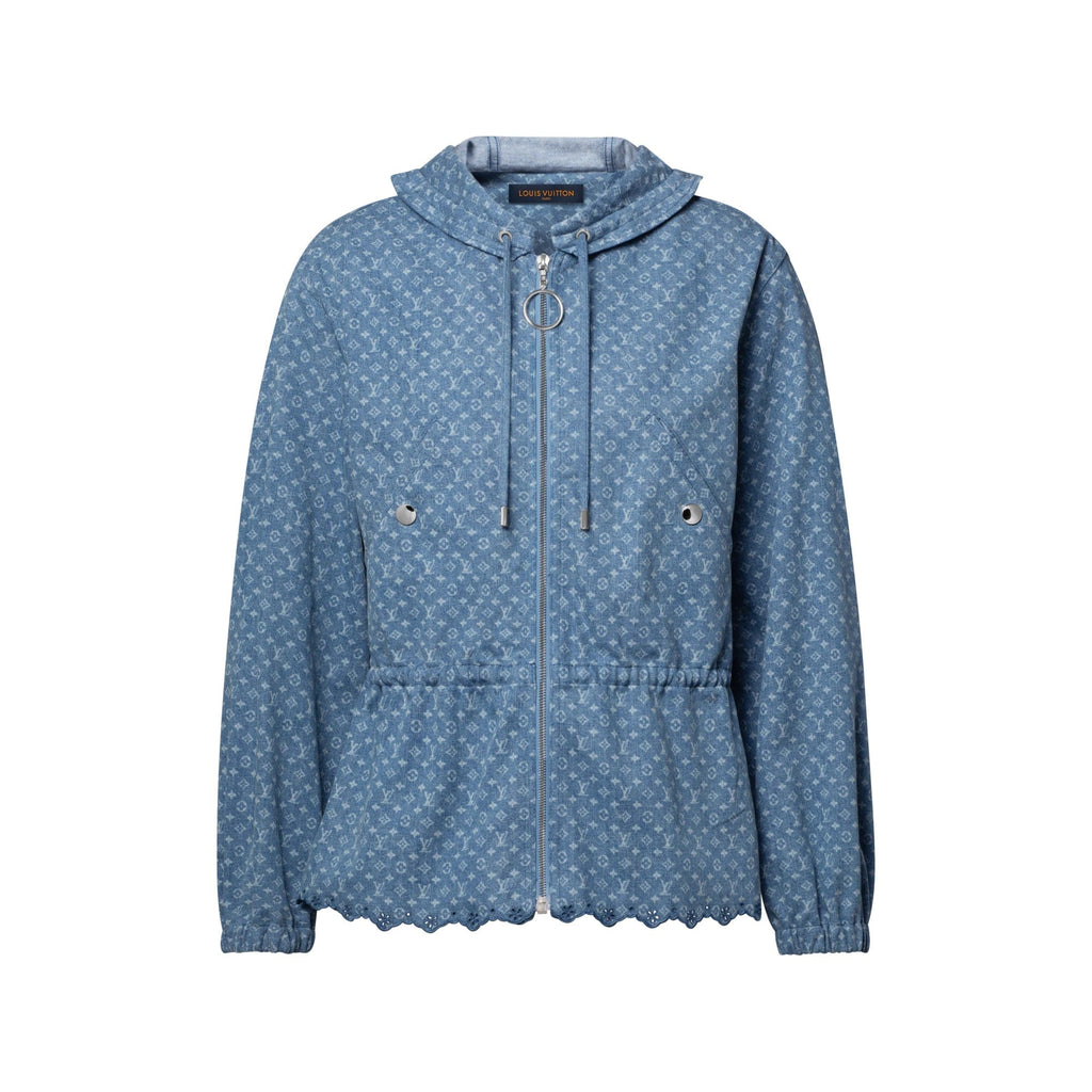 Hooded Monogram Denim Jacket