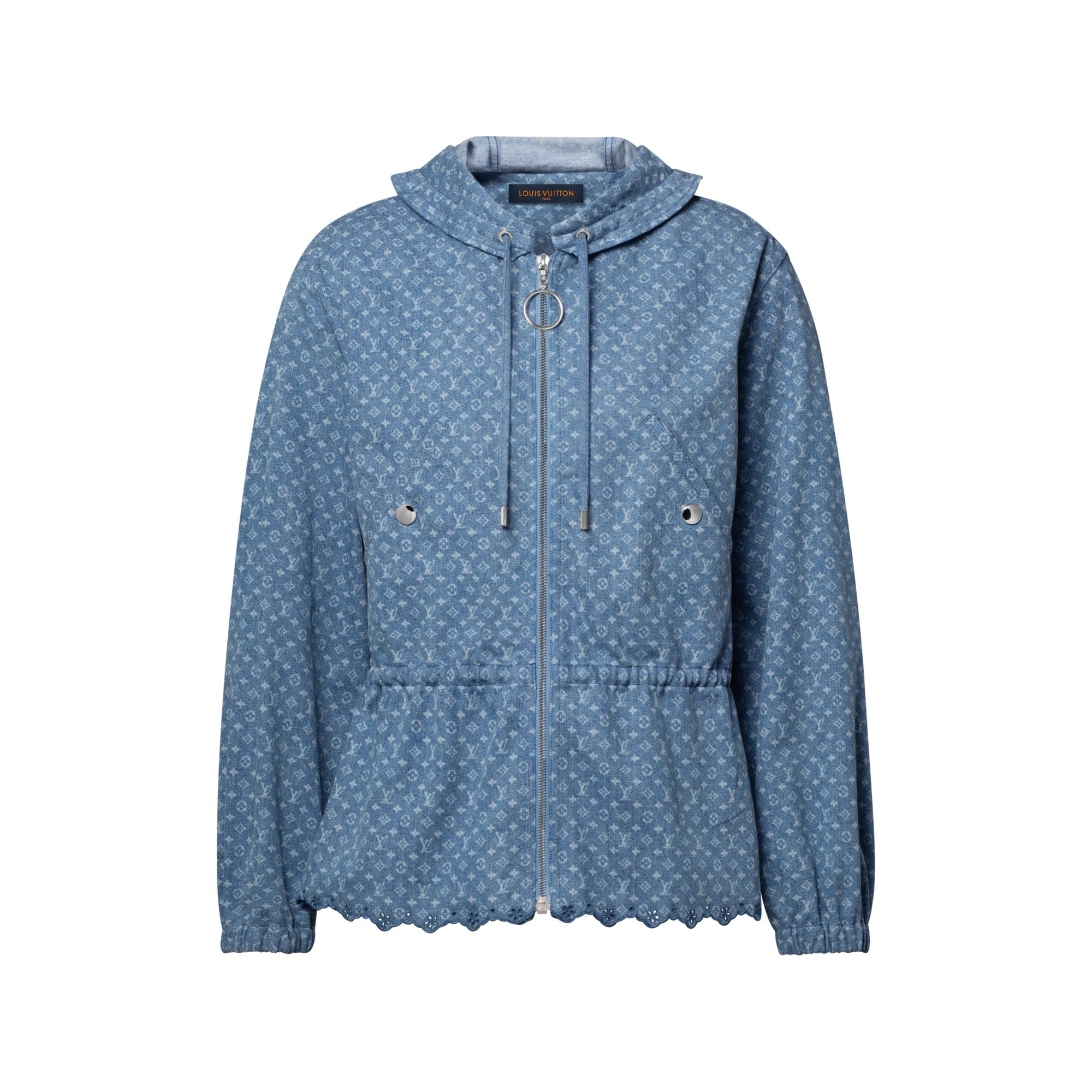 Hooded Monogram Denim Jacket