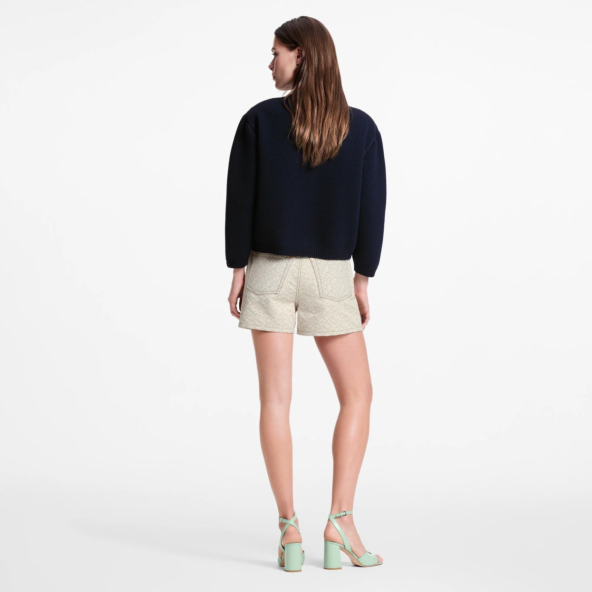 3D Monogram Denim Shorts