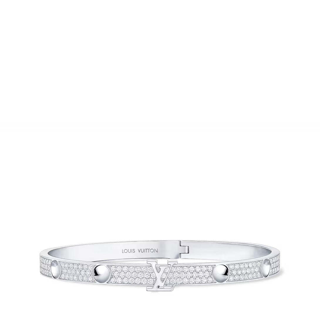 Empreinte Medium Bangle, White Gold and Diamonds