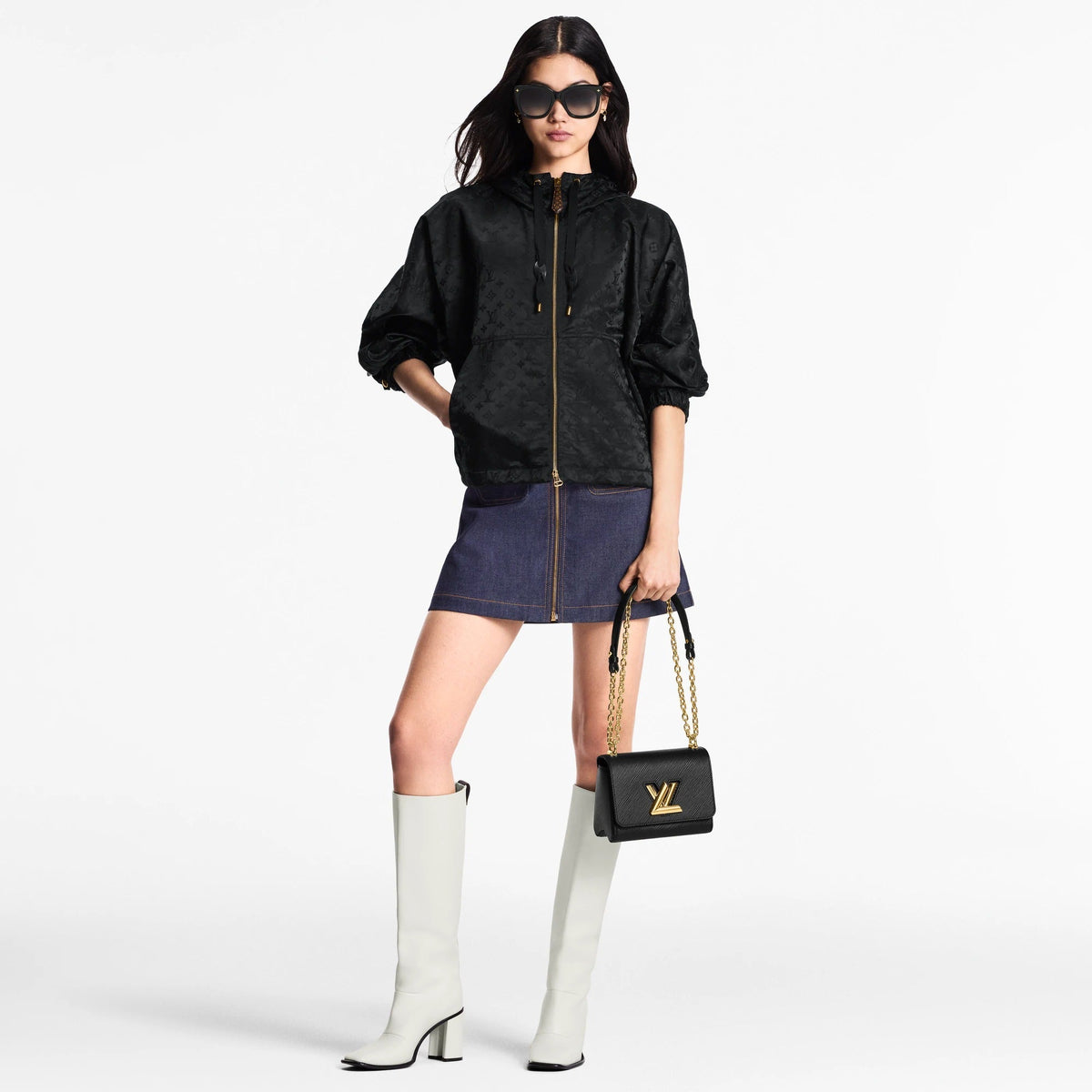Shiny Monogram Short Parka