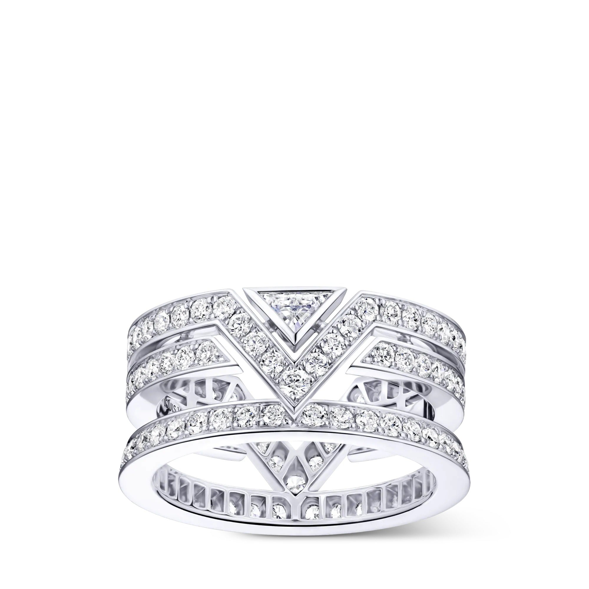 Pure V Ring, White Gold and Diamonds
