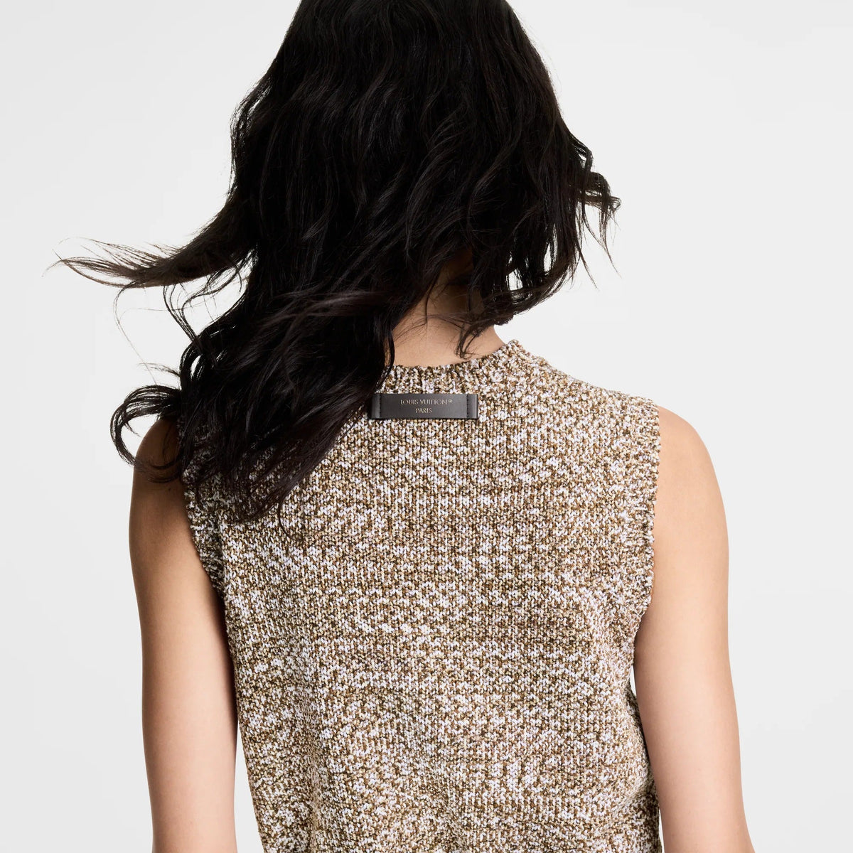Sleeveless Tweed Knit Pullover