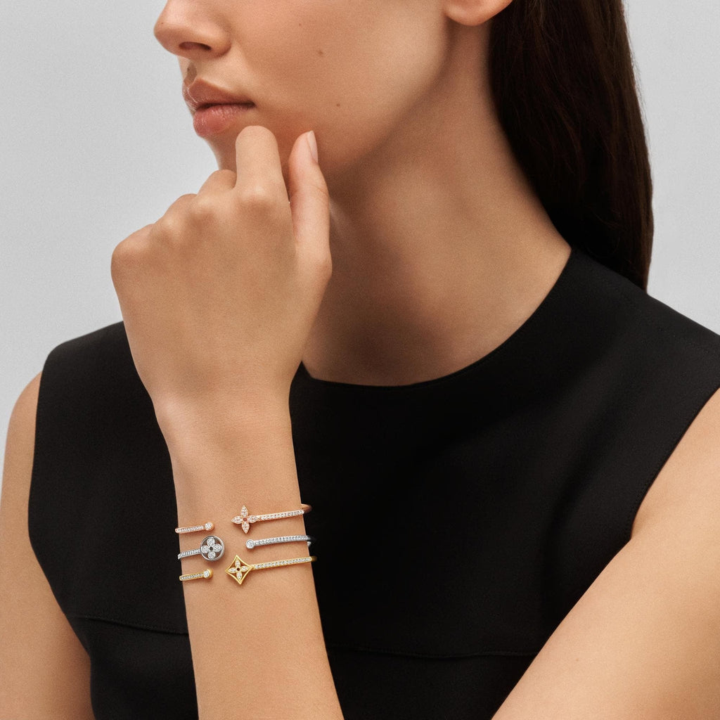 Idylle Blossom Twist Bracelet, Yellow Gold And Diamonds