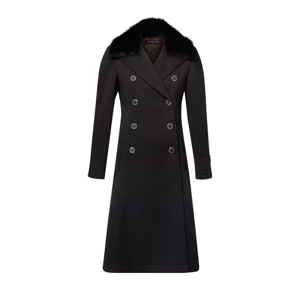 Removable Collar Rustic Button Coat