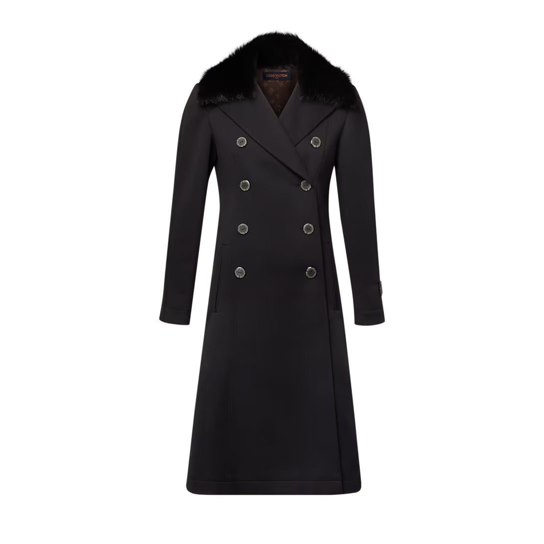 Removable Collar Rustic Button Coat