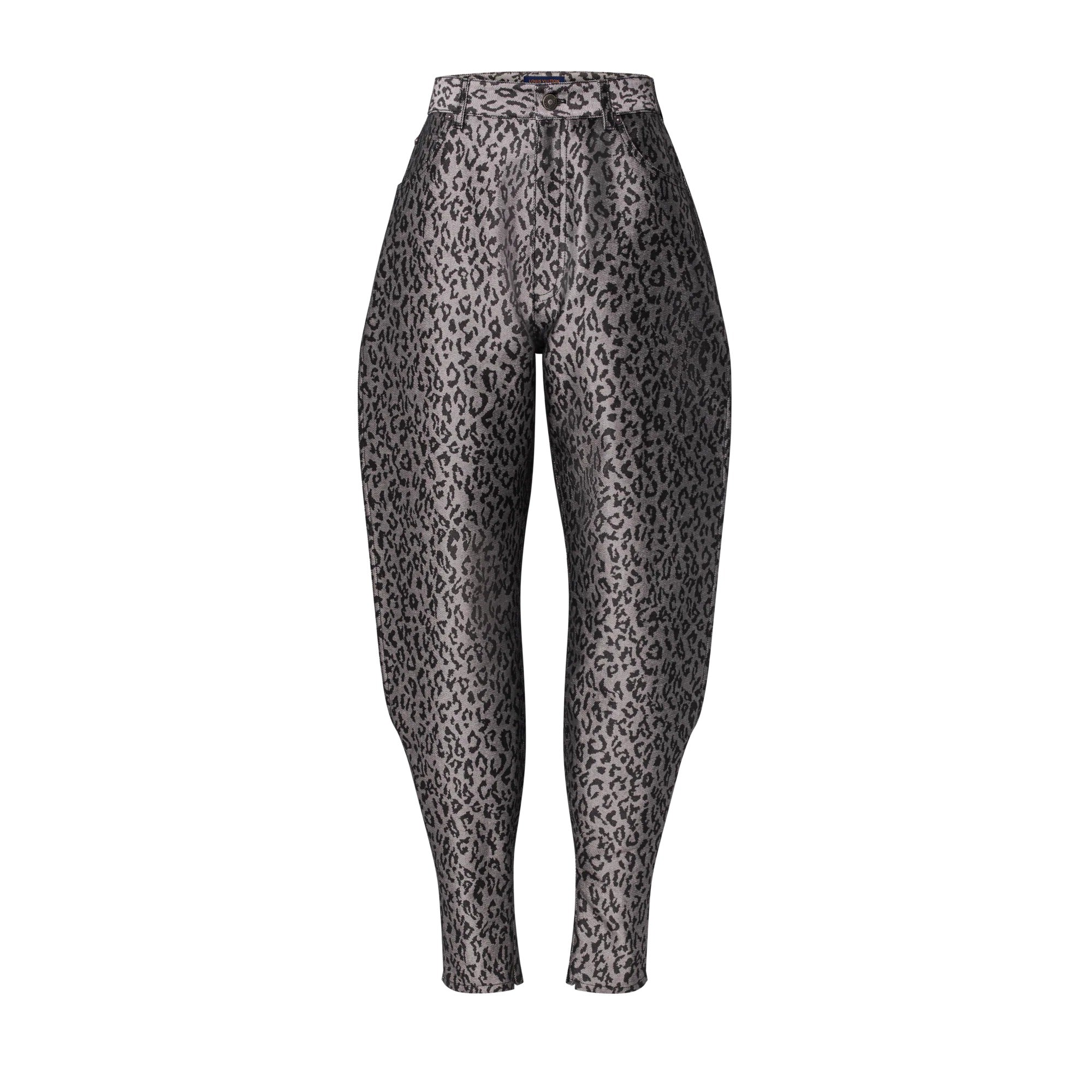 Leopard Print Split-Leg Jeans