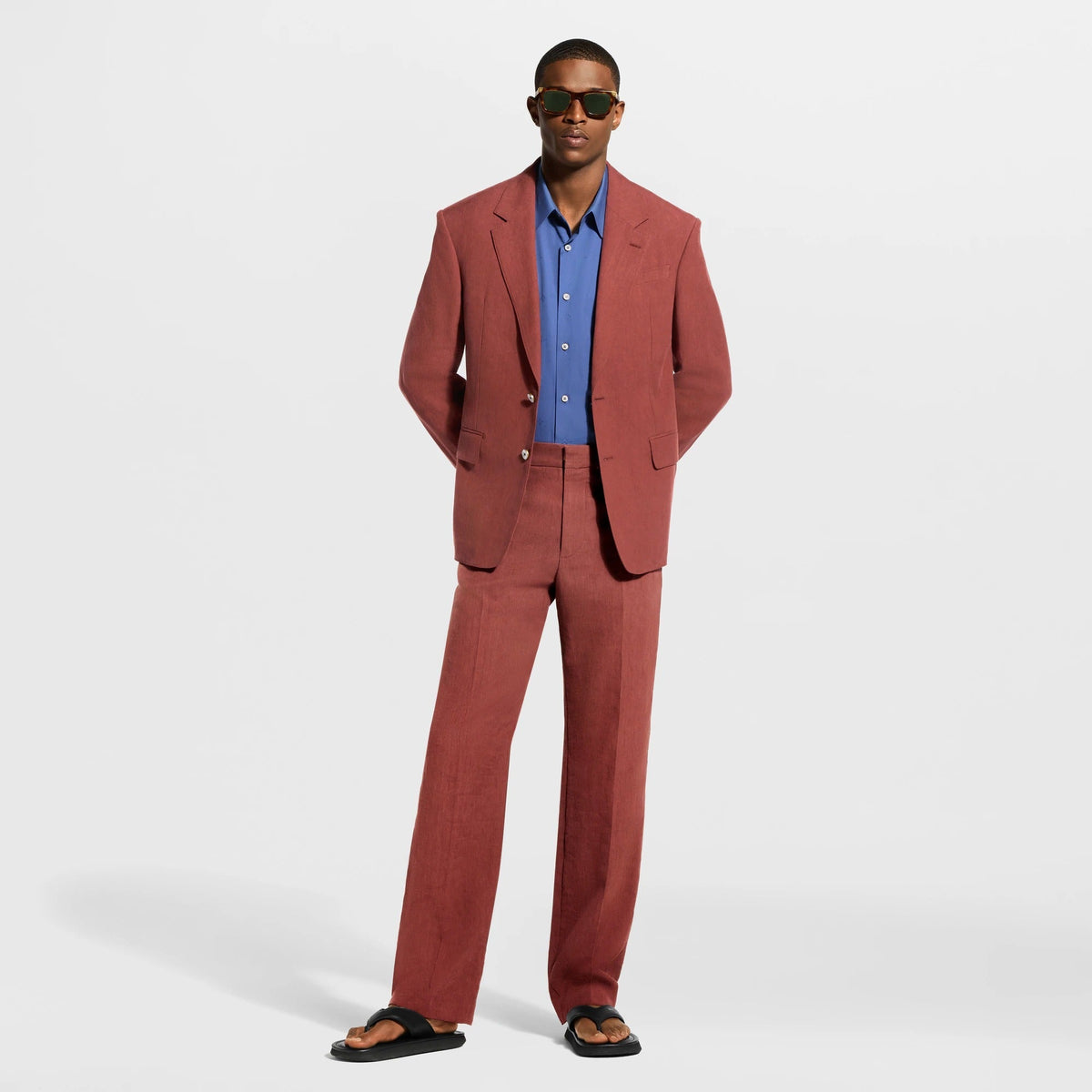 Single-Breasted Linen Jacket