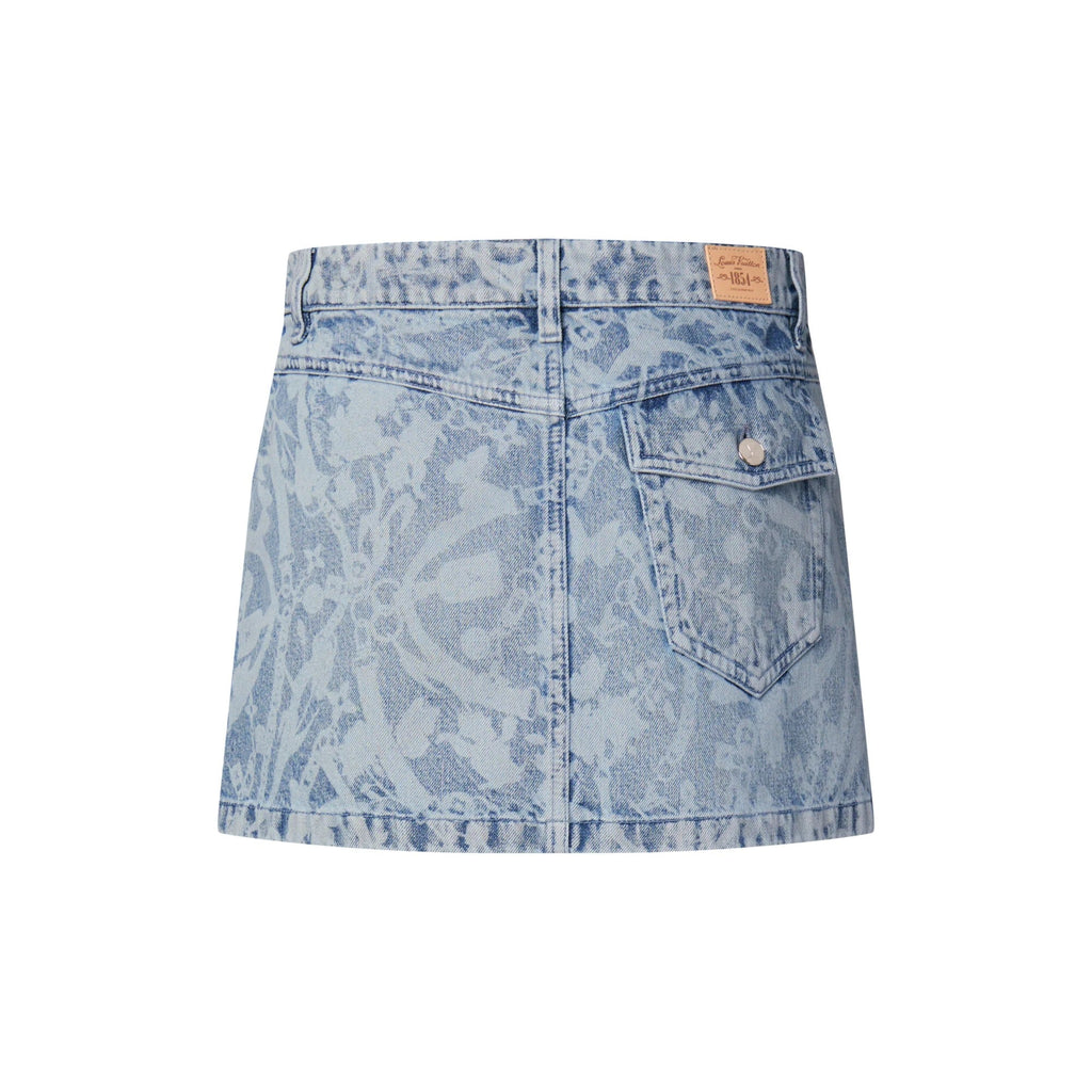 LV Bloom Denim Mini Skirt