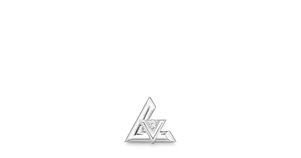 LV Volt One Stud, White Gold And Diamond - Per Unit