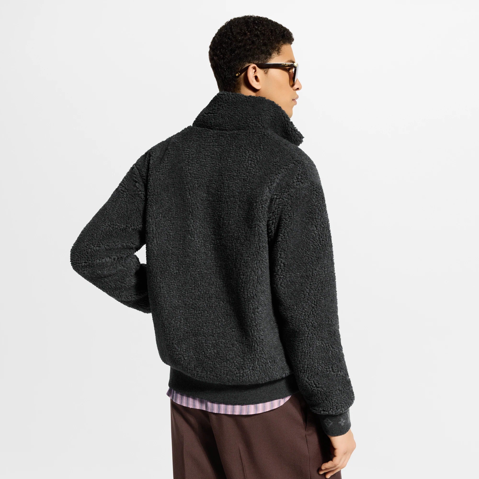 Leather Patch Fleece Blouson