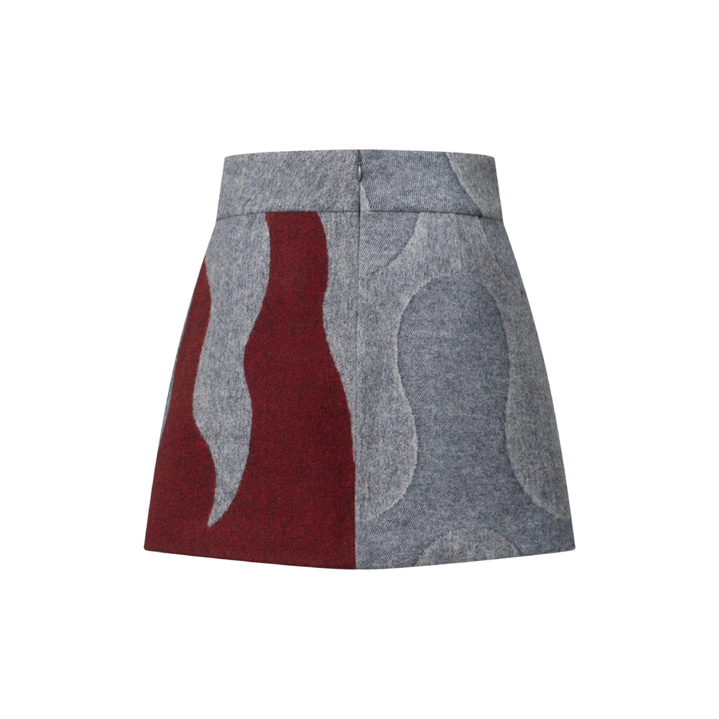 Flame Jacquard Mini Skirt