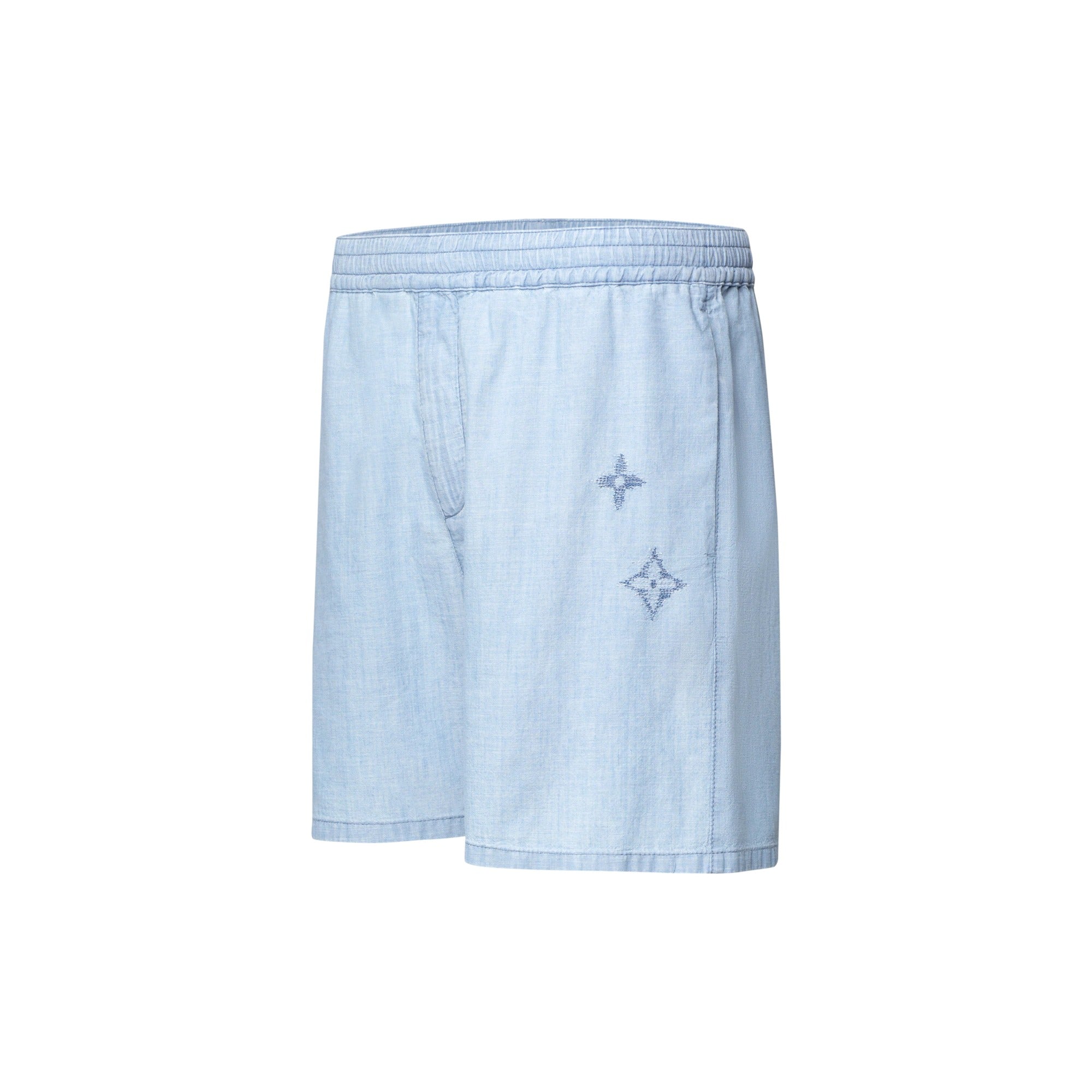 Embroidered Signature Chambray Shorts