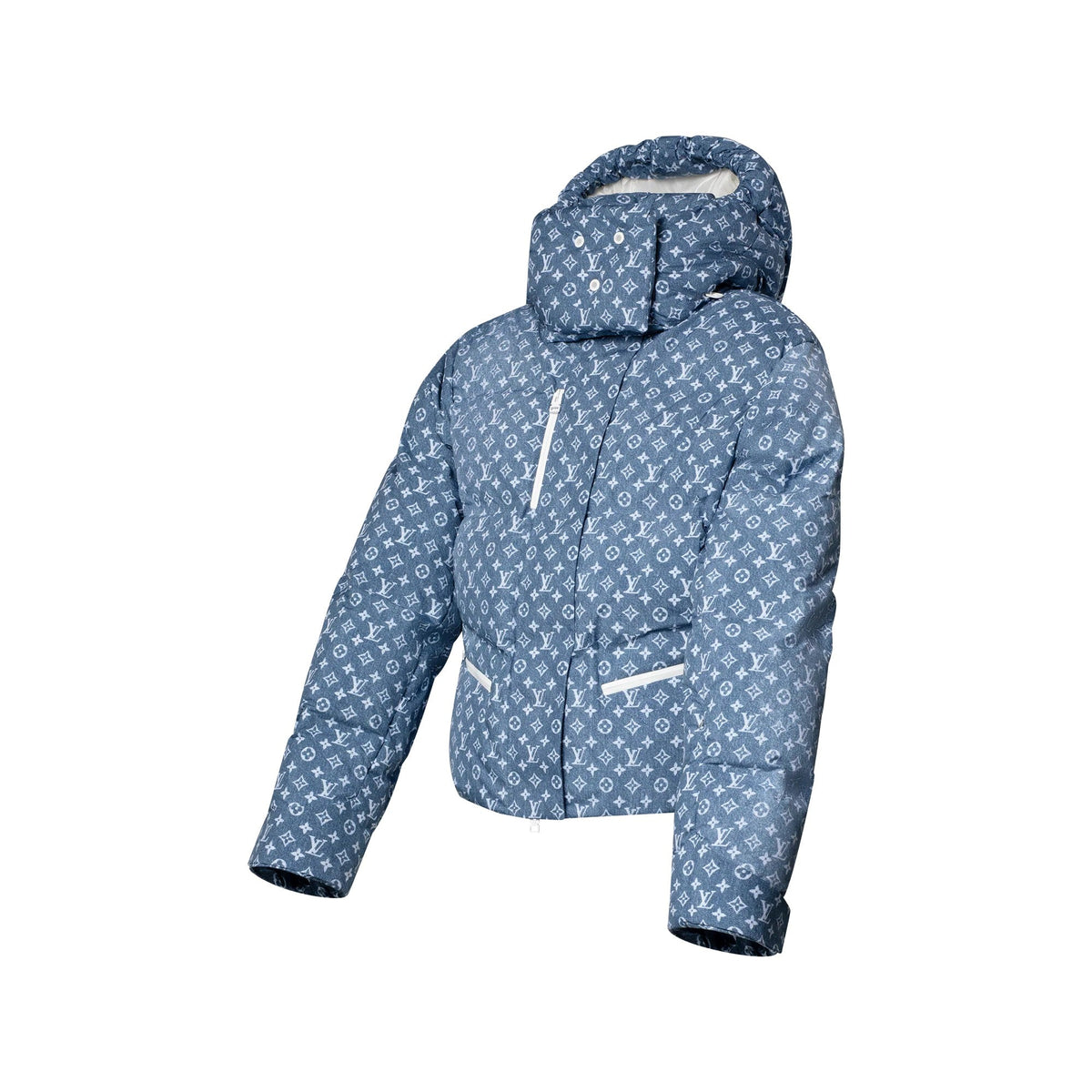 Denim-Effect Monogram Ski Jacket